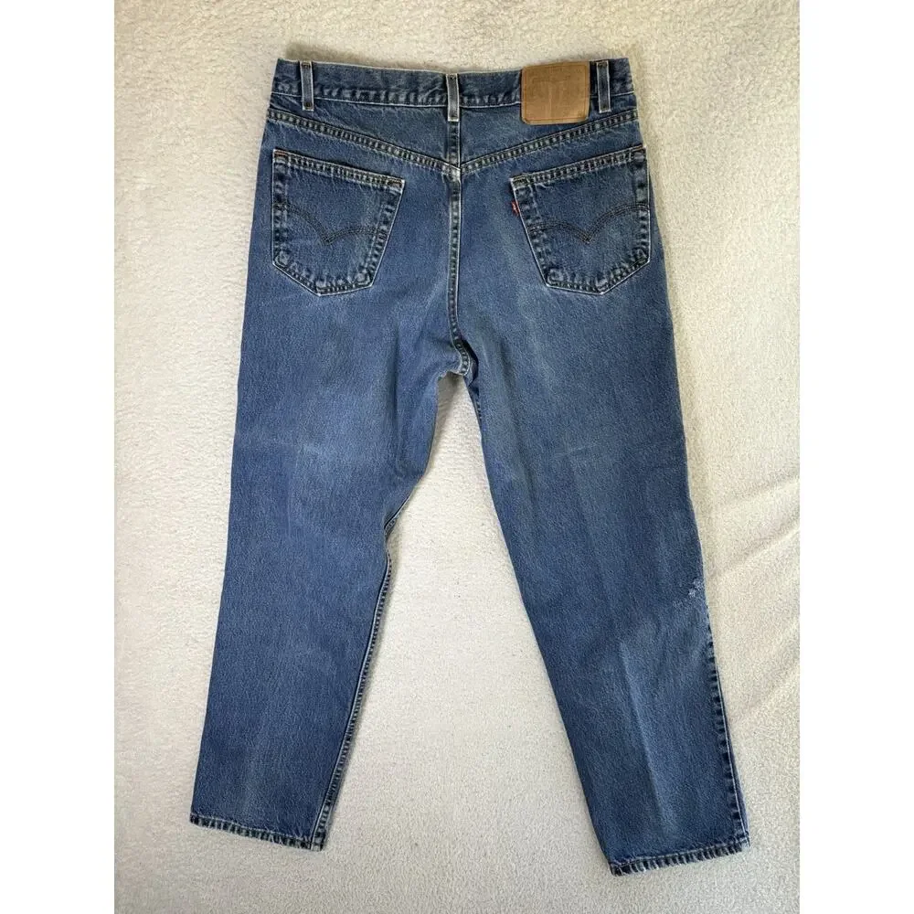 Vintage Levis Jeans Mens 36x30 Blue 550 Relaxed Fit Denim Made In USA Red Tab
